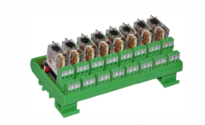 Relay Module GP08-2C-24V-S-OE, Industrial Grade, 2 C/O, 8 Channel, 24VDC Coil